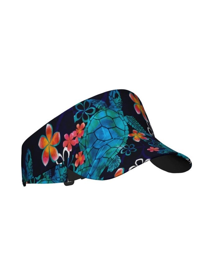 ASYG Turtles Watercolour Sport Sun Visor Hats for Women Men & Adjustable Sport Packable Travel Sun Visor - Image 2